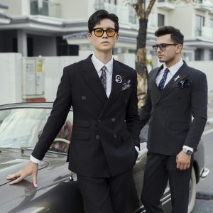Áo Vest Đen Kẻ Caro Chìm 6 Cúc | AV-175